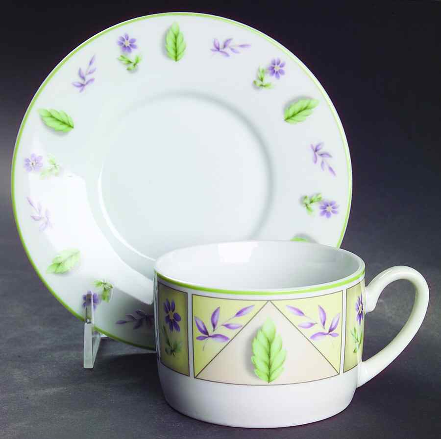 Spring Medley Flat Cup & Saucer Set by Studio Nova-1