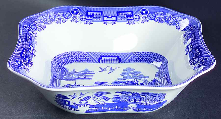Willow Blue (New, 2002) 9" Square Salad Serving Bowl by Spode-1