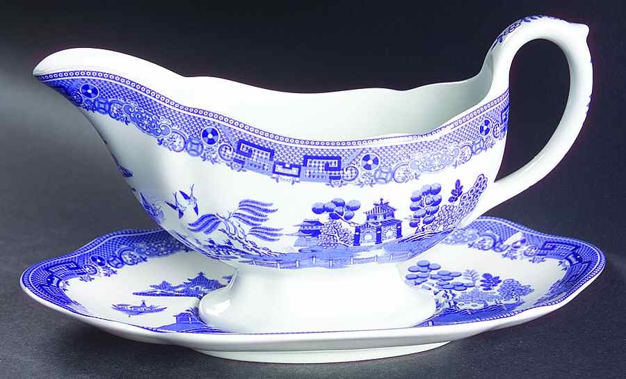 Willow Blue (New, 2002) Gravy Boat & Underplate by Spode-1