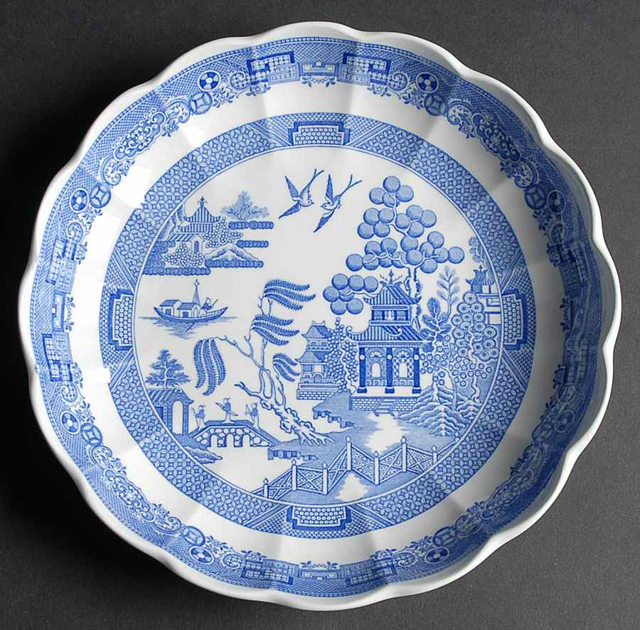 Willow Blue (New, 2002) 8" Round Fluted Dish by Spode-1