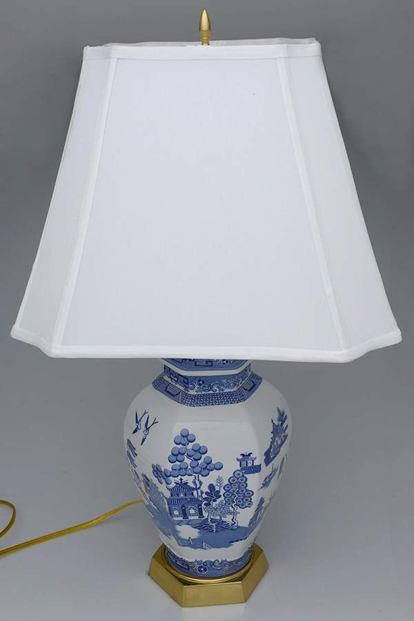 Willow Blue (New, 2002) 26" Electric Lamp & Shade by Spode-1