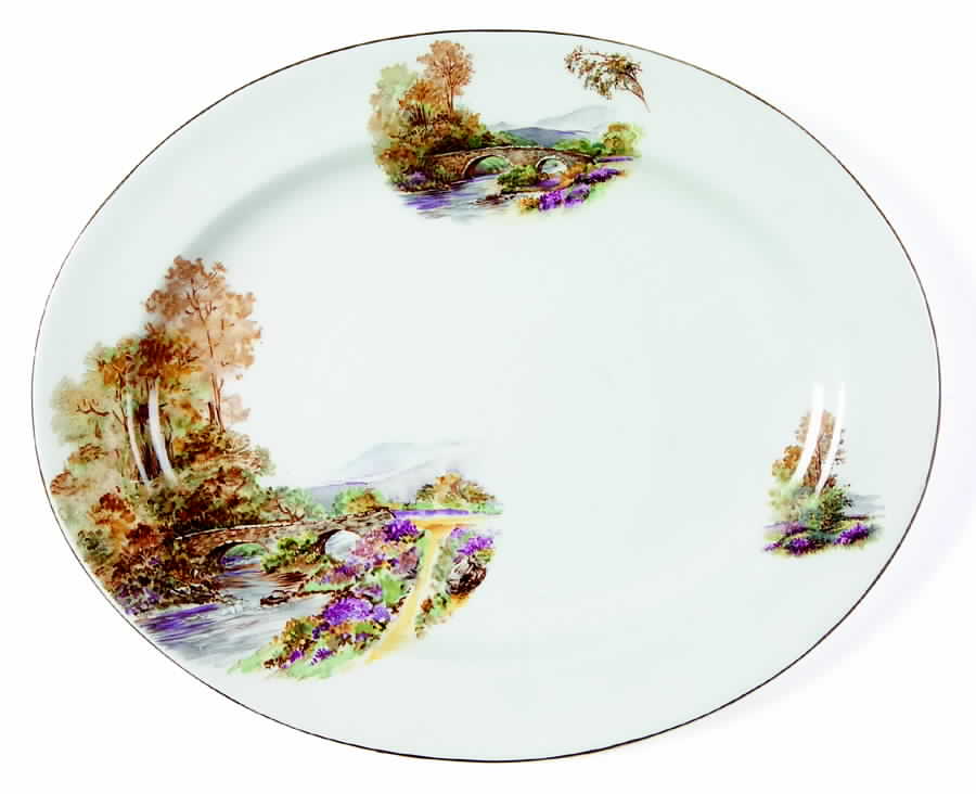 Heather 12" Oval Serving Platter by Shelley-1