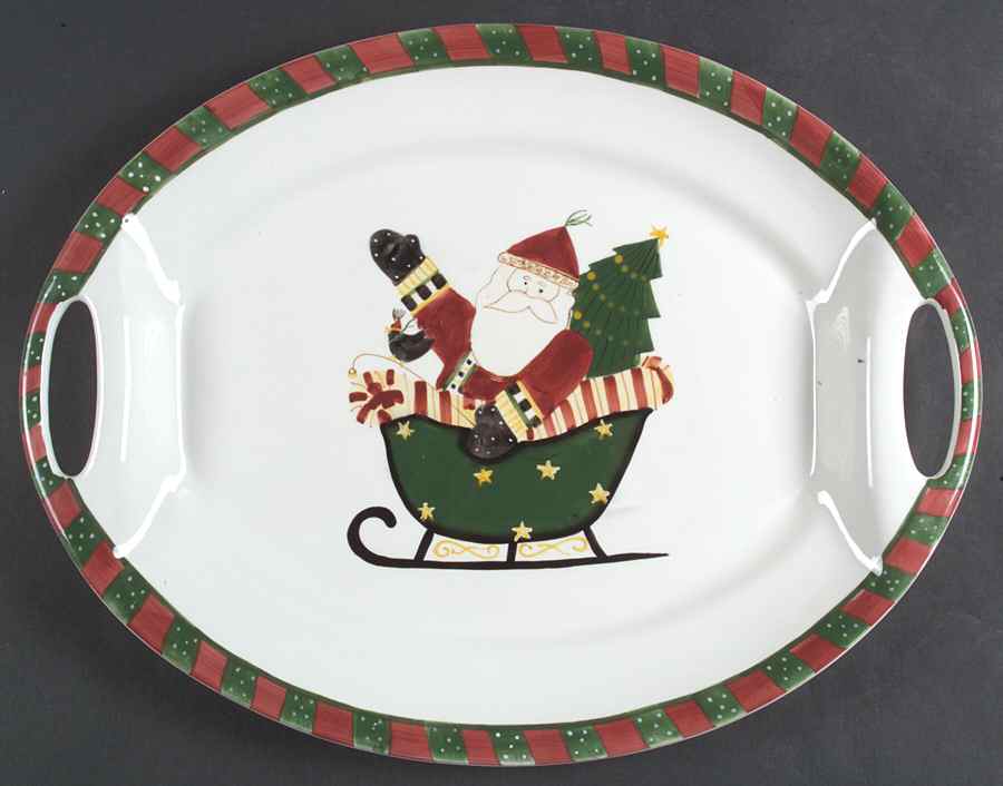 Santa's Spirit 18" Oval Serving Platter by Sakura-1