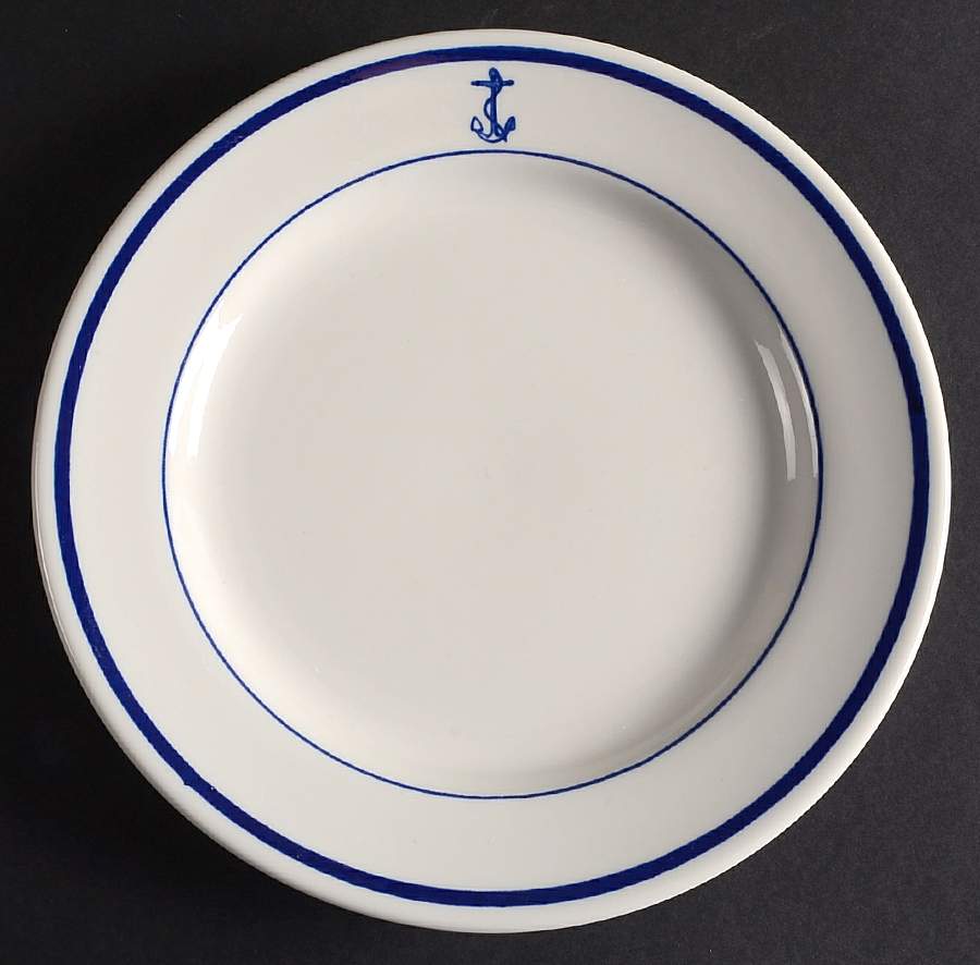 US Navy Mess (Wardroom Officer) Luncheon Plate by Sterling China (USA)-1