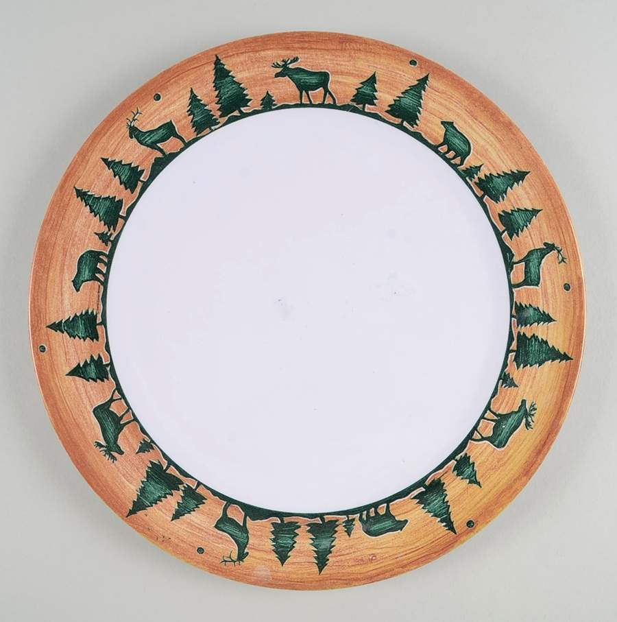Log Cabin Melamine Dinner Plate by Sakura-1