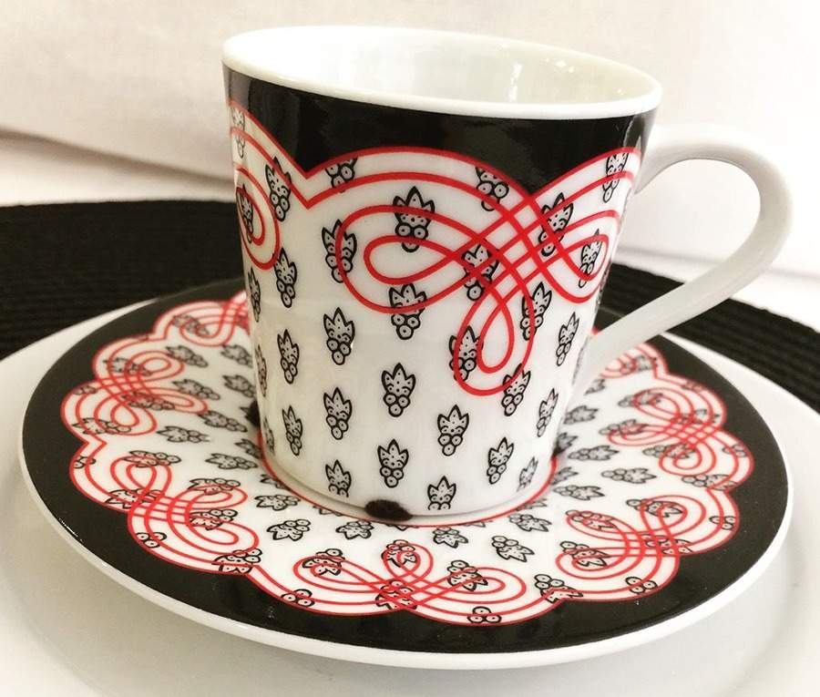 La Mouche Flat Demitasse Cup & Saucer Set by Solafrance-1