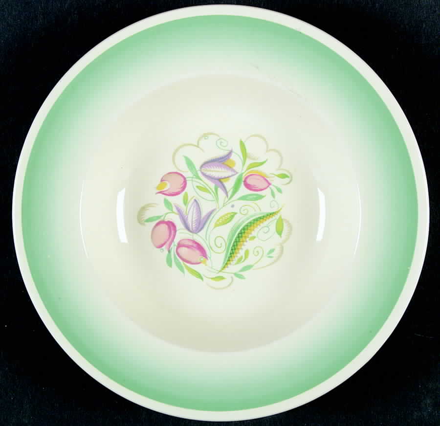 Dresden Spray Rim Soup Bowl by Susie Cooper-1