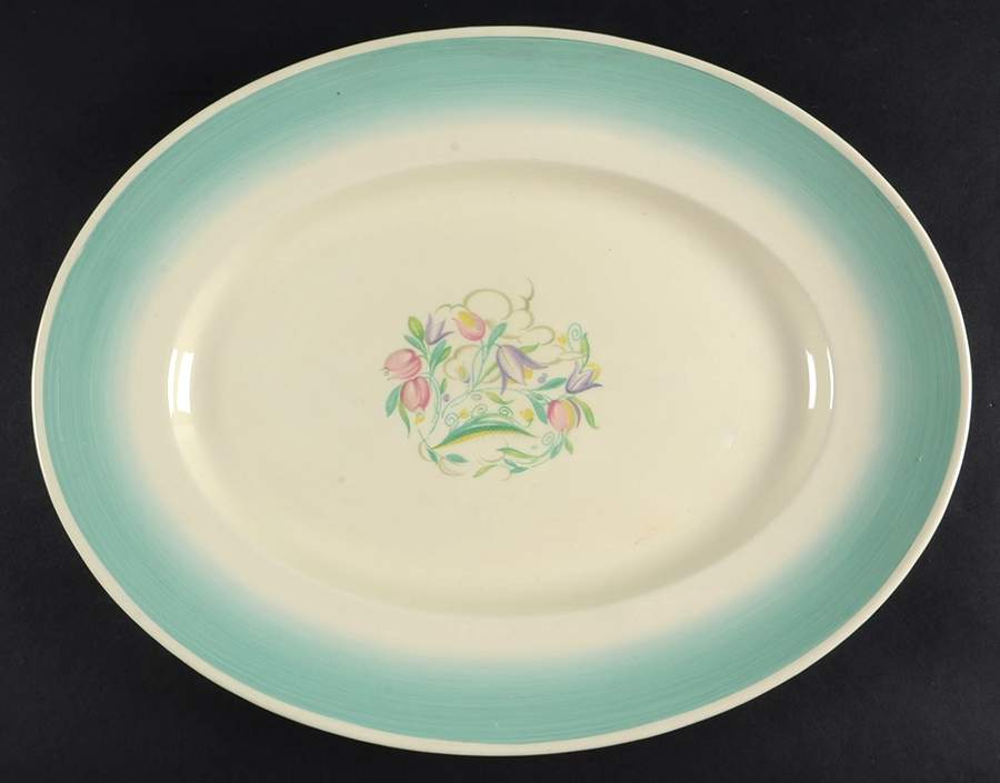 Dresden Spray 15" Oval Serving Platter by Susie Cooper-1