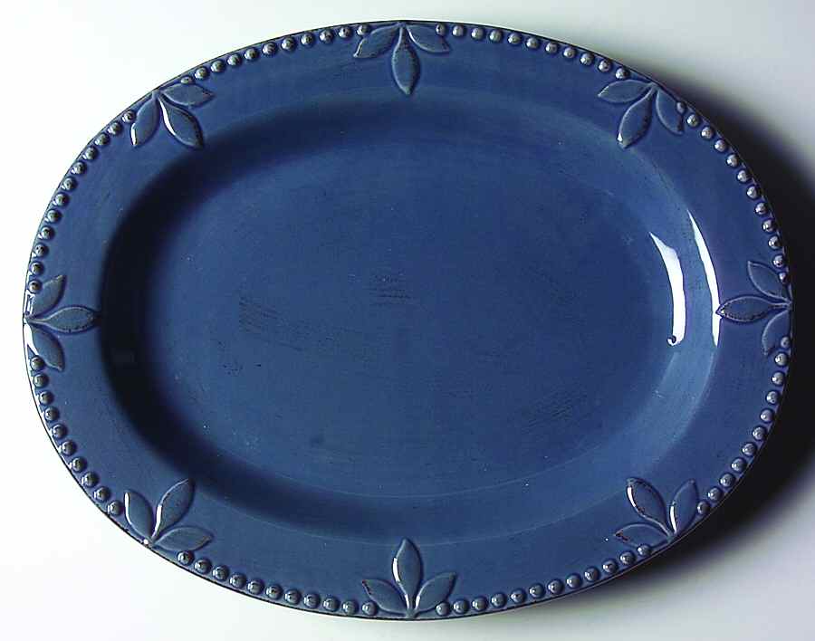 Sorrento Mediterranean (Blue) 14" Oval Serving Platter by Signature-1