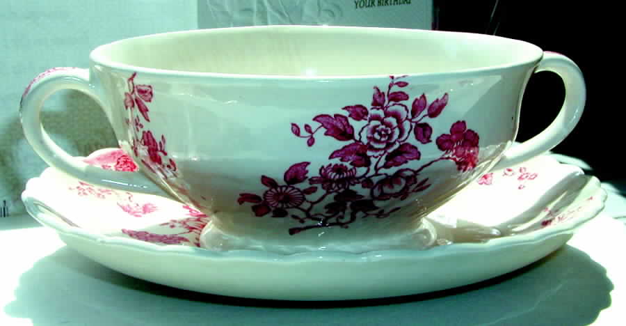 SWI137 Footed Cream Soup Bowl & Saucer Set by Swinnertons-1