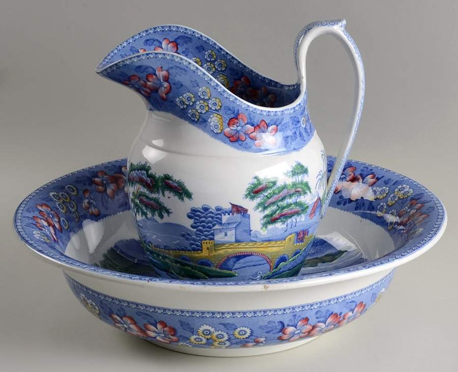 Tower Blue Multicolor 128 Oz Pitcher and Bowl Set by Spode-1