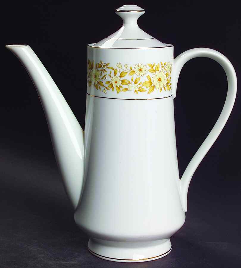 Mayfair (Gold Trim) Coffee Pot & Lid by Style House-1
