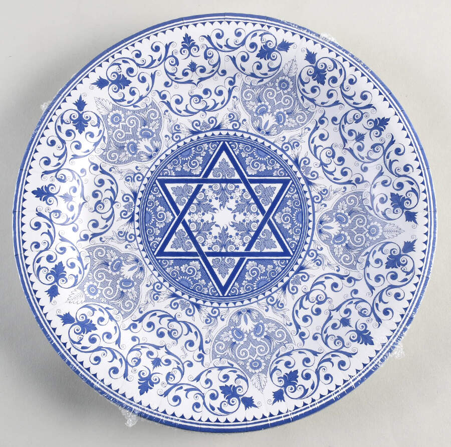 Blue Room (Judaic Collection) (Pack of 16) Paper Dinner Plates by Spode-1