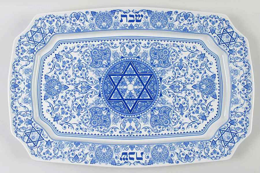Blue Room (Judaic Collection) 17" Challah Tray by Spode-1