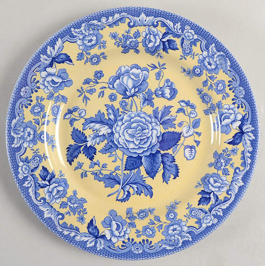 Blue Room Garden Collection (Yellow Background) Luncheon Plate by Spode-1
