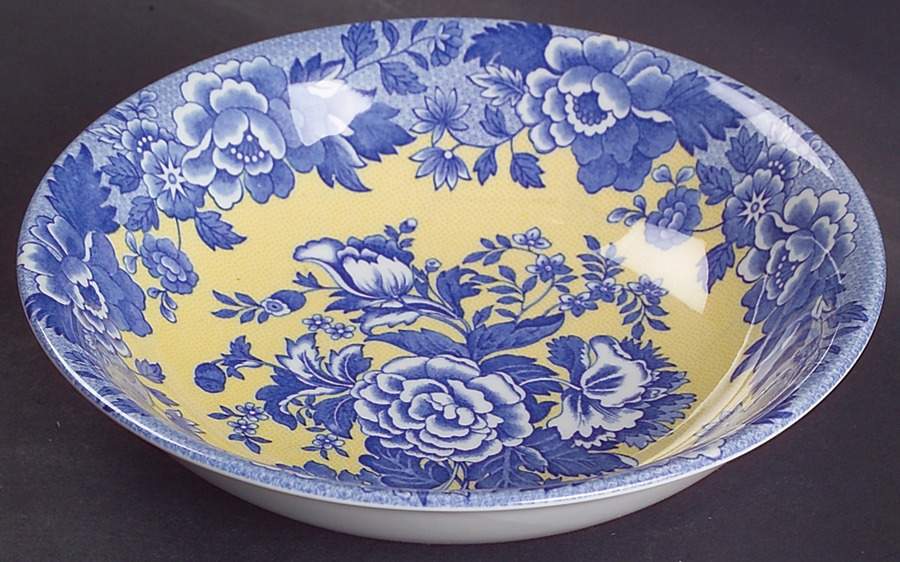 Blue Room Garden Collection (Yellow Background) Coupe Cereal Bowl by Spode-1