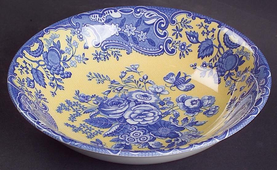 Blue Room Garden Collection (Yellow Background) Coupe Cereal Bowl by Spode-1