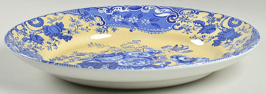 Blue Room Garden Collection (Yellow Background) 12" Pasta Serving Bowl by Spode-1