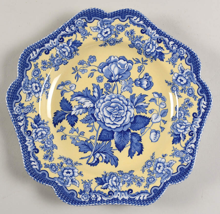 Blue Room Garden Collection (Yellow Background) Buffet/Dessert Plate by Spode-1