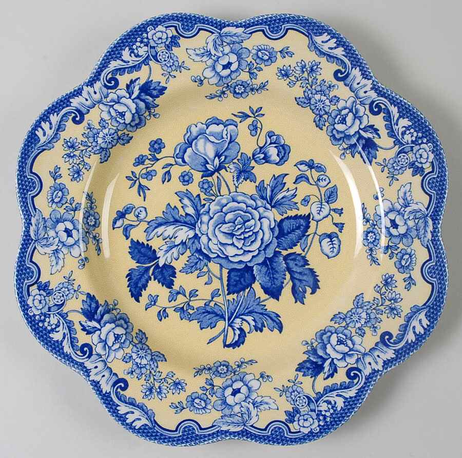 Blue Room Garden Collection (Yellow Background) Buffet/Dessert Plate by Spode-1