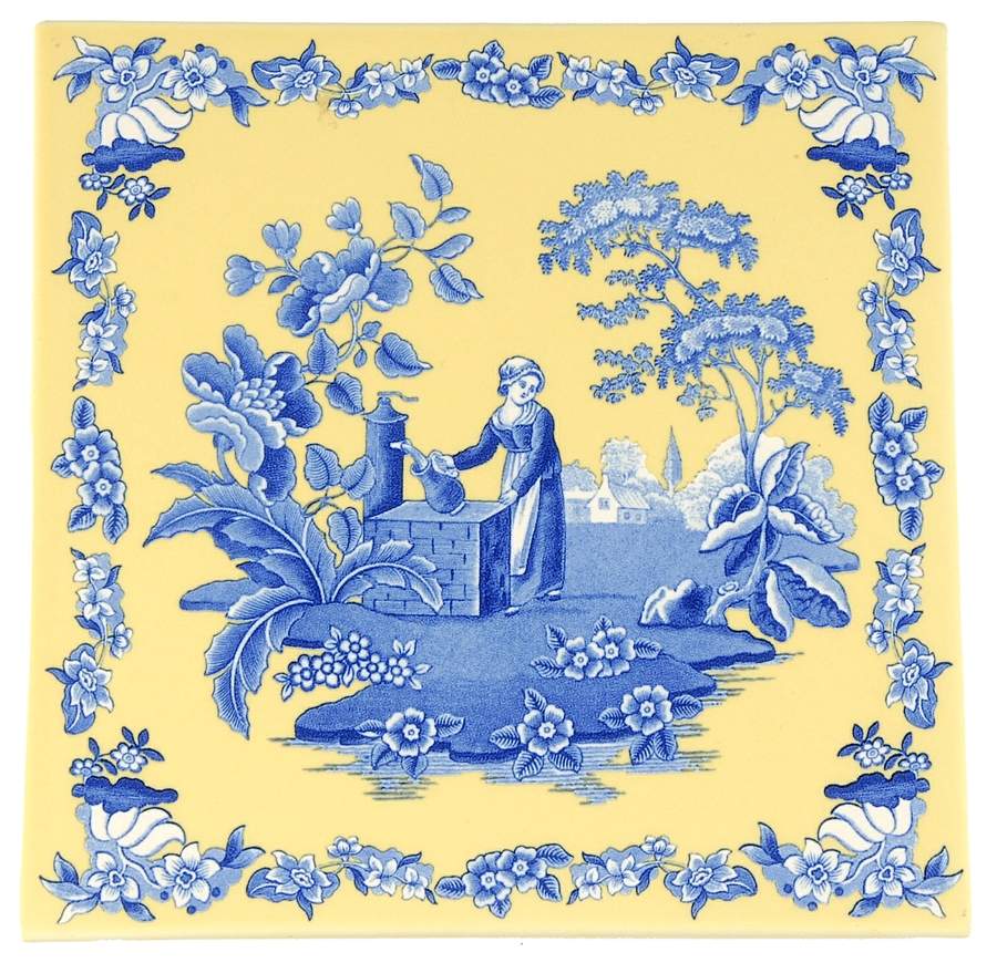 Blue Room Garden Collection (Yellow Background) Trivet by Spode-1