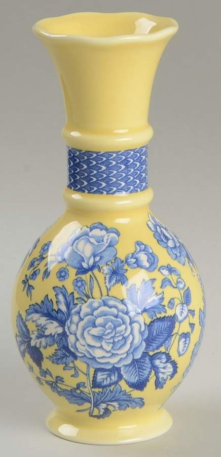 Blue Room Garden Collection (Yellow Background) 5" Vase by Spode-1