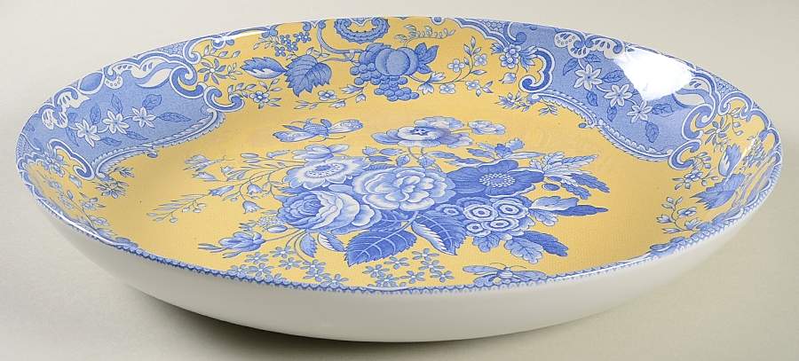 Blue Room Garden Collection (Yellow Background) 11" Pasta Serving Bowl by Spode-1