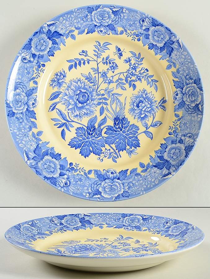 Blue Room Garden Collection (Yellow Background) 12" Pasta Serving Bowl by Spode-1