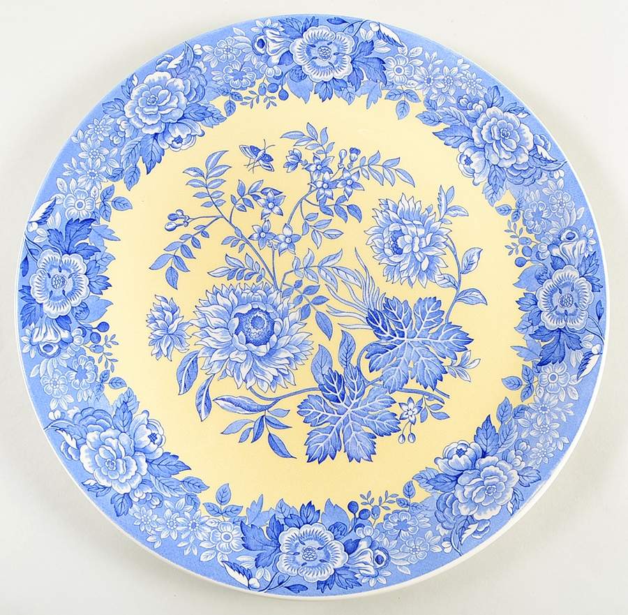 Blue Room Garden Collection (Yellow Background) 12" Pizza Plate by Spode-1