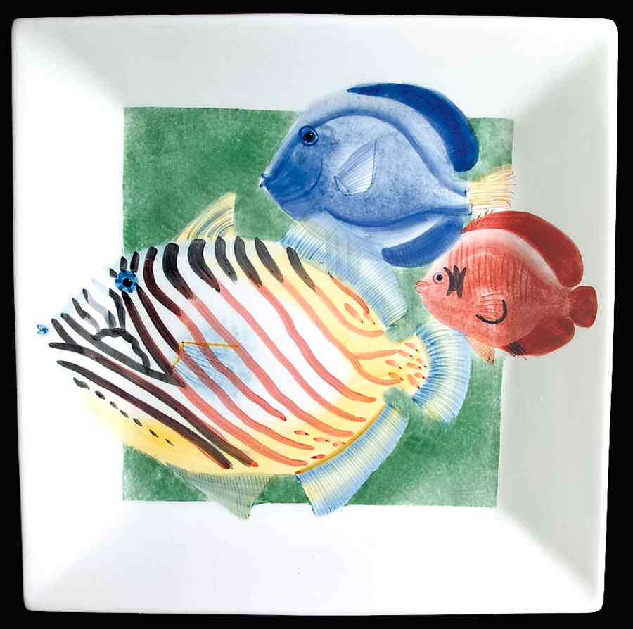 Sea Colors 12" Square Serving Platter by Sakura-1