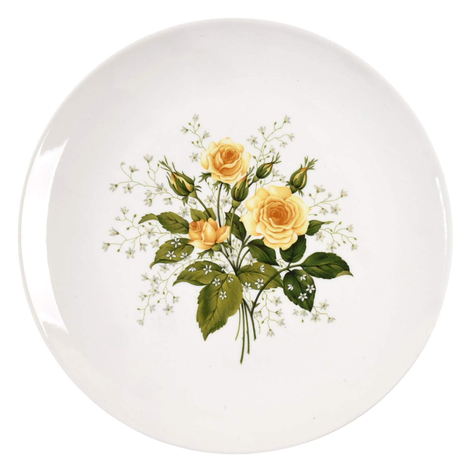 Cathy Rose Yellow (Coupe, No Trim) Dinner Plate by Sabin-1