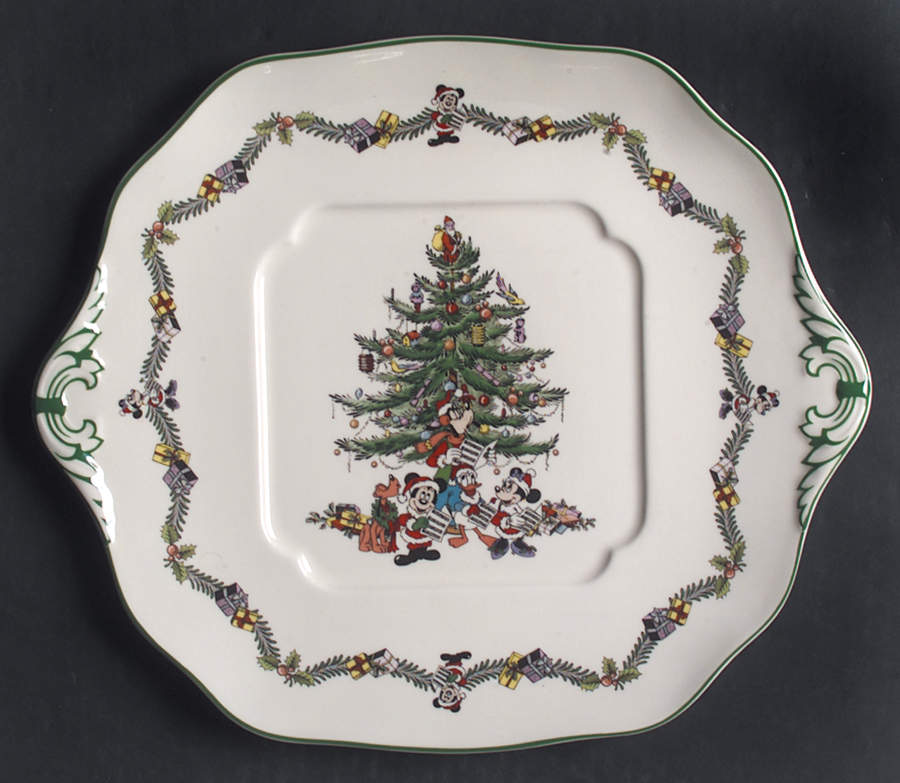 Disney Christmas Tree Celebration Square Disney Cake Plate by Spode-1
