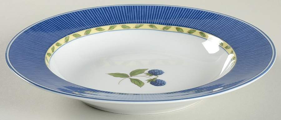 Blackberries Large Rim Soup Bowl by Spal Porcelanas-1