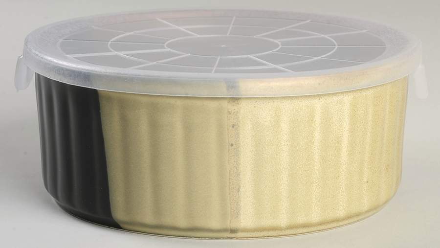 Gold Dust Black 6" Storage Bowl Ceramic with Plastic Lid by Sango-1