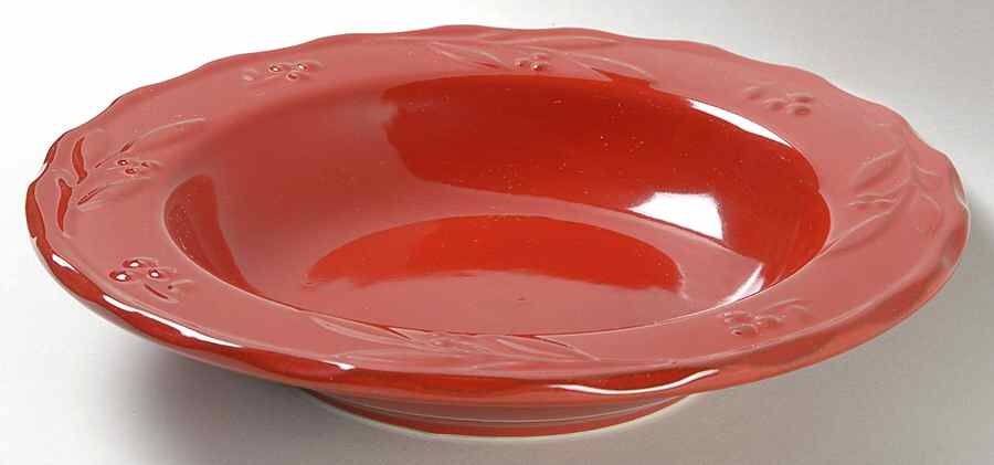 Bella Red (Ruby) Large Rim Soup Bowl by Signature-1