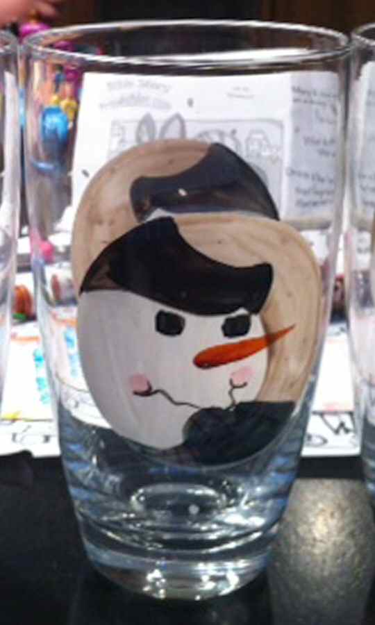 Snowmen Portraits (Decal) Glassware Highball by Sakura-1