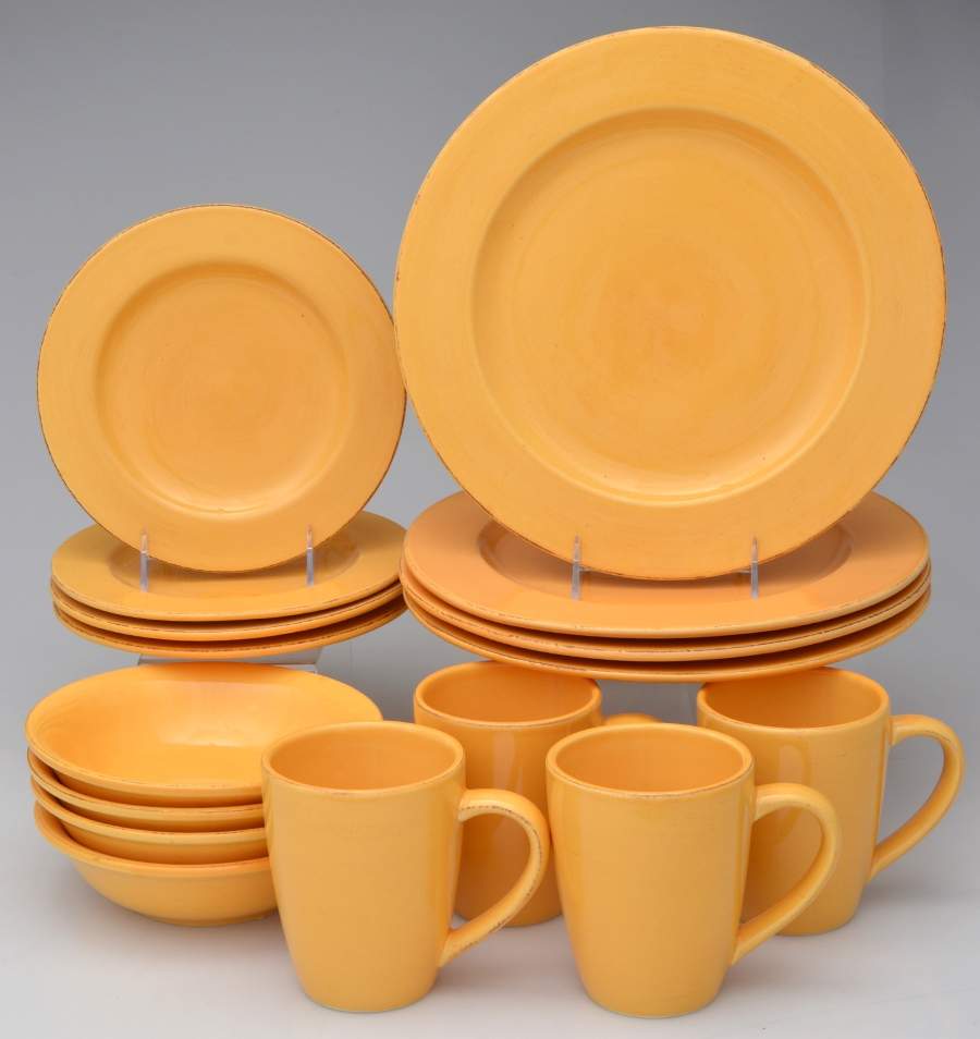 Lucca Mustard (Yellow) 16 Piece Set by Signature-1