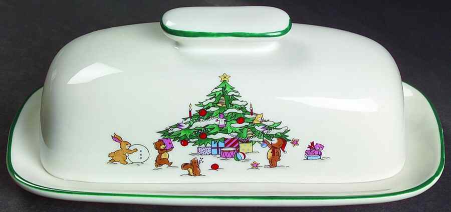 Whimsical Christmas (Smooth, Green Trim) 1/4 Lb Covered Butter by Salem-1