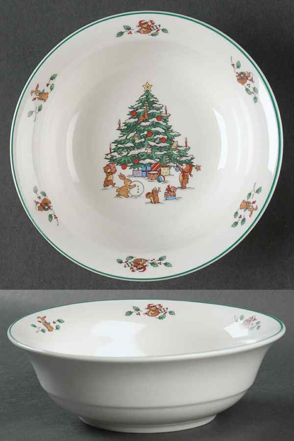 Whimsical Christmas (Smooth, Green Trim) Coupe Cereal Bowl by Salem-1