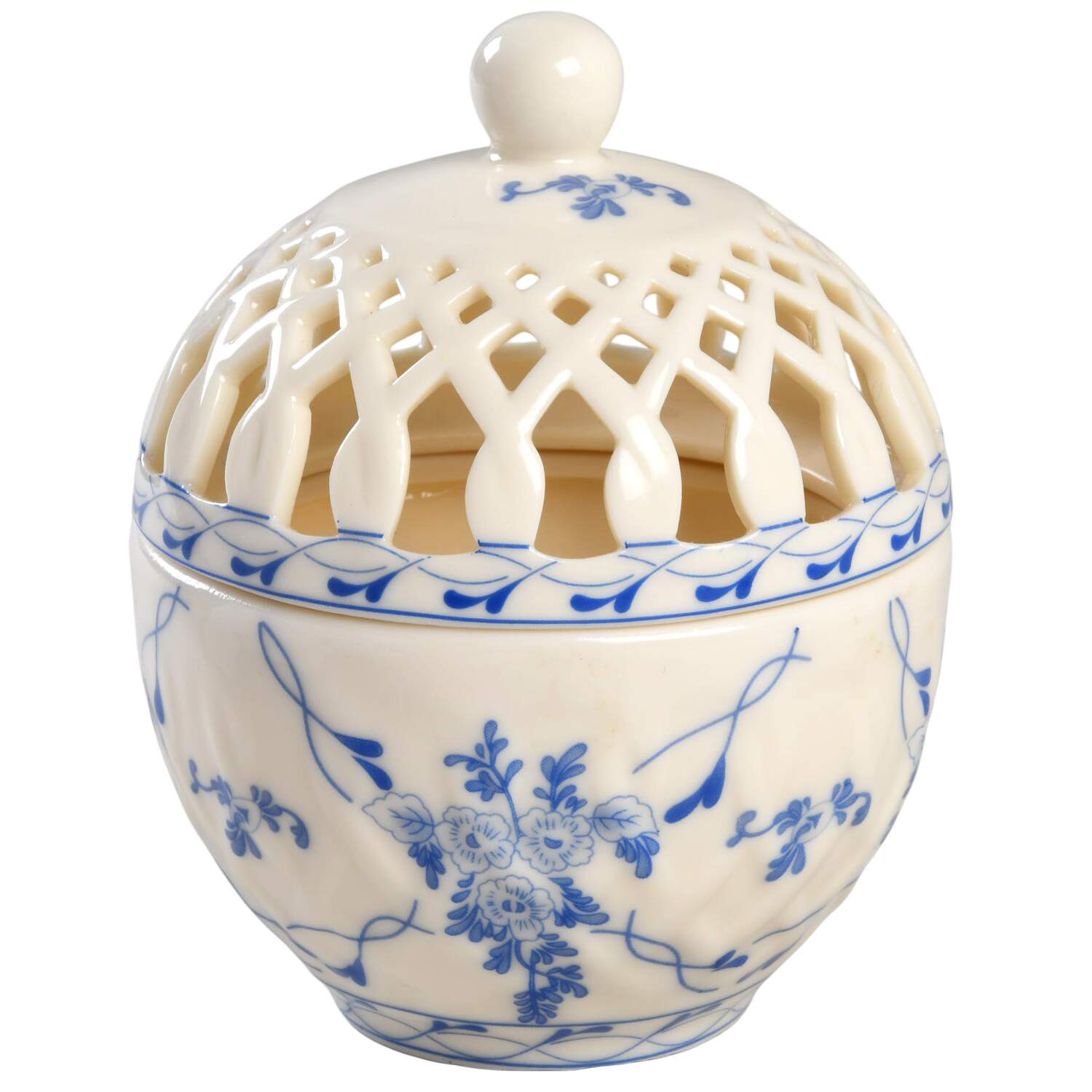 Rose Brocade Pierced Potpourri Jar & Lid by Skye Mcghie-1