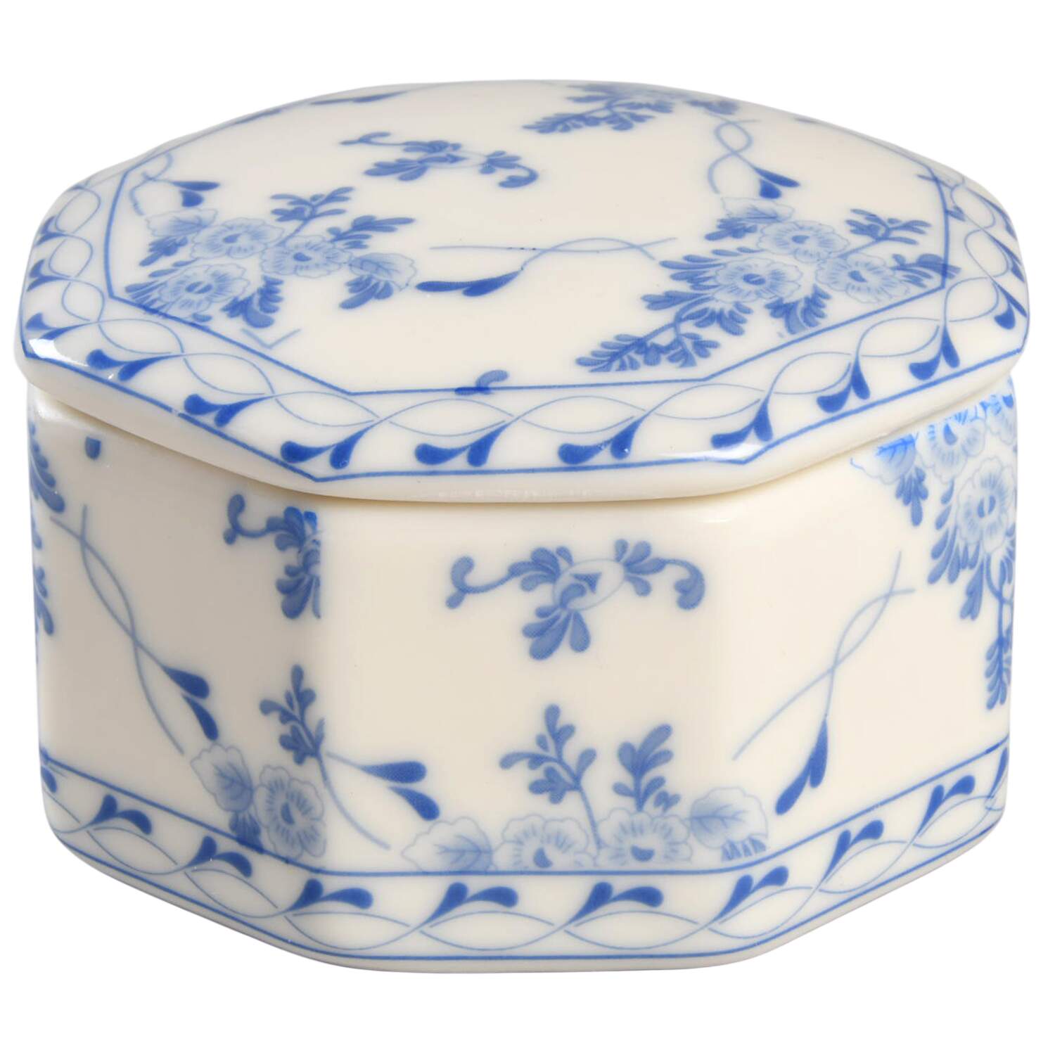 Rose Brocade Hexagonal Box & Lid by Skye Mcghie-1