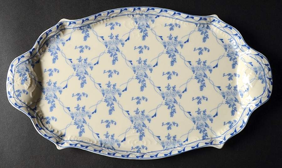 Rose Brocade 13" Oval Handled Tray by Skye Mcghie-1