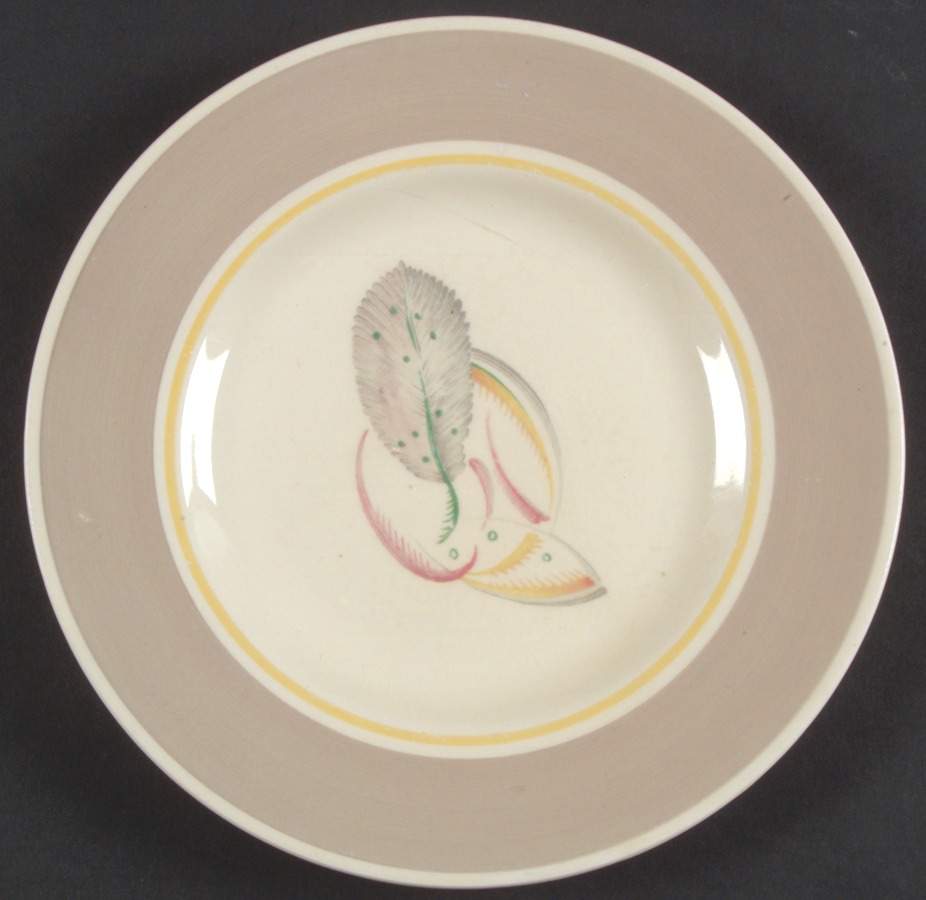 Grey Leaf (Gray Band) Bread & Butter Plate by Susie Cooper-1