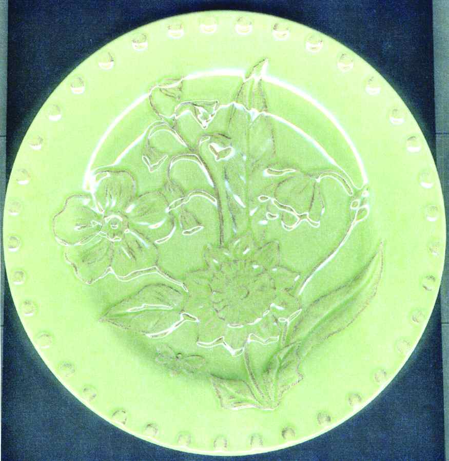 Morning Garden Chartreuse Dessert/Pie Plate by Signature-1