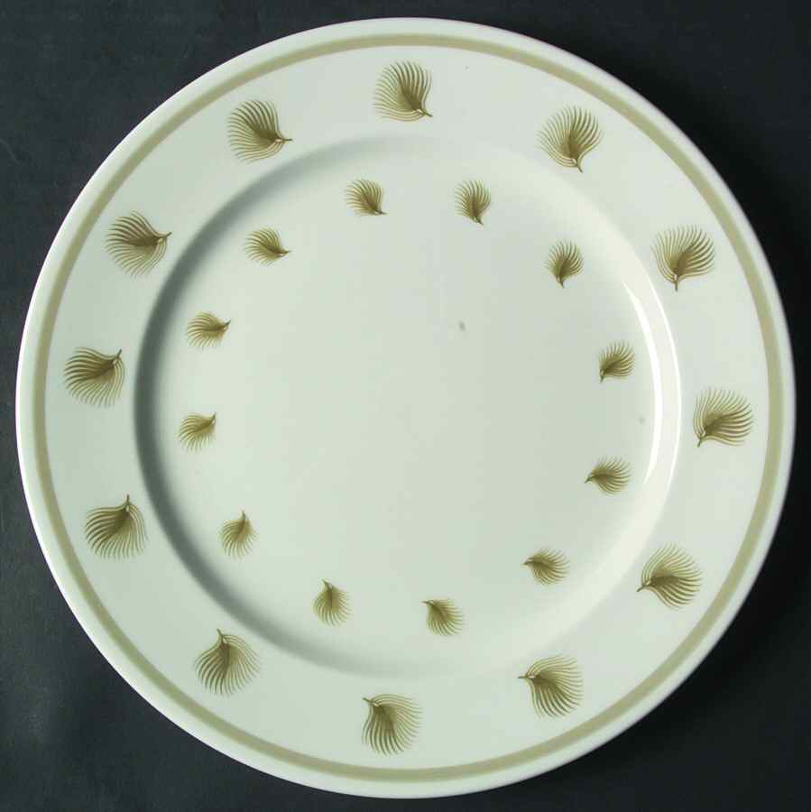 Whispering Grass Green (Rim) Dinner Plate by Susie Cooper-1