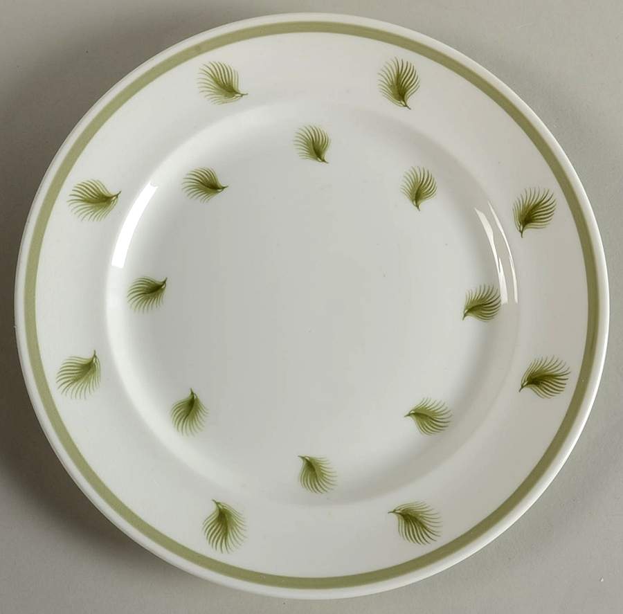 Whispering Grass Green (Rim) Salad Plate by Susie Cooper-1