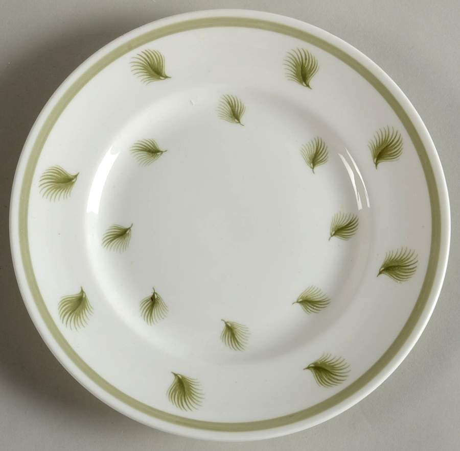 Whispering Grass Green (Rim) Bread & Butter Plate by Susie Cooper-1
