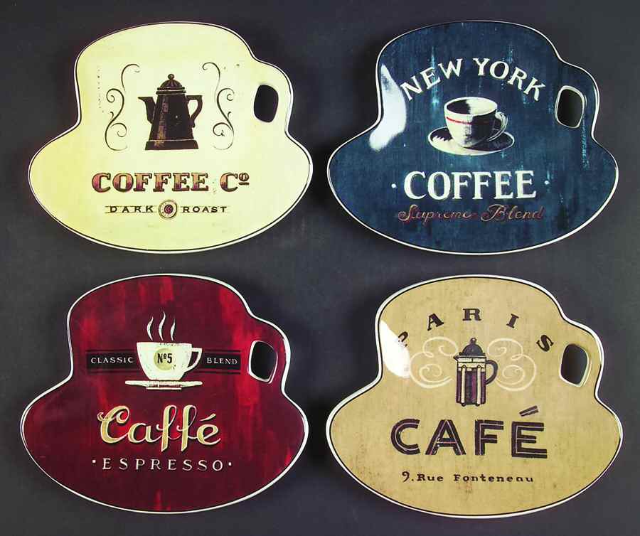 Coffee Break Canape Plate - Set of 4 Motifs by Sakura-1