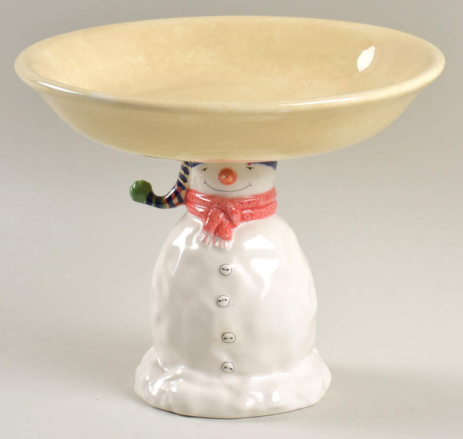 Snowmates Cream Footed Figural Candy Bowl by Sakura-1