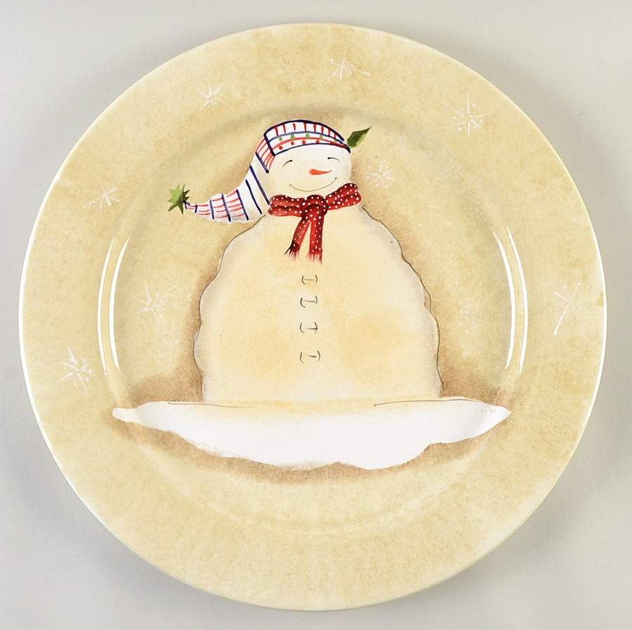 Snowmates Cream 16" Chop Plate (Round Platter) by Sakura-1